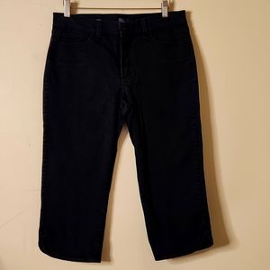 NYDJ. Black pedal pusher highrise denim jeans size 10